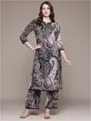 Black Colour Rayon Printed Kurti With Pant Dupatta Aaradhna 2068